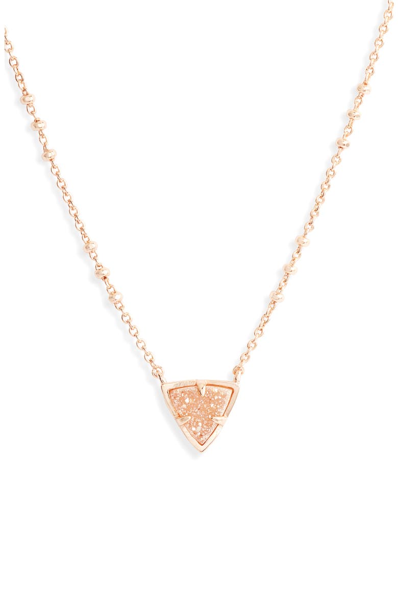 Perry Pendant Necklace, Main, color, ROSE GOLD SAND DRUSY