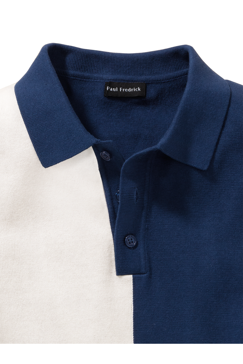 Cotton Three Button Polo, Alternate, color, Blue Multi