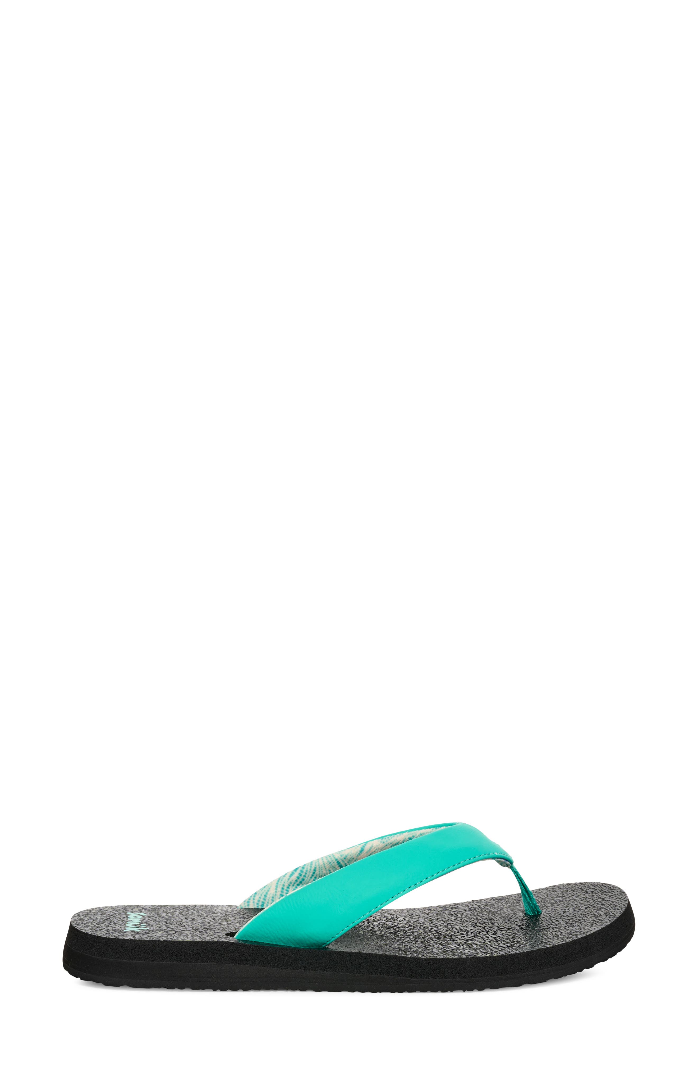 Yoga Mat II Flip Flop, Alternate, color, AQUA GREEN