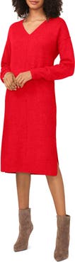 Vince Camuto Exposed Seam Long Sleeve Sweater Dress
