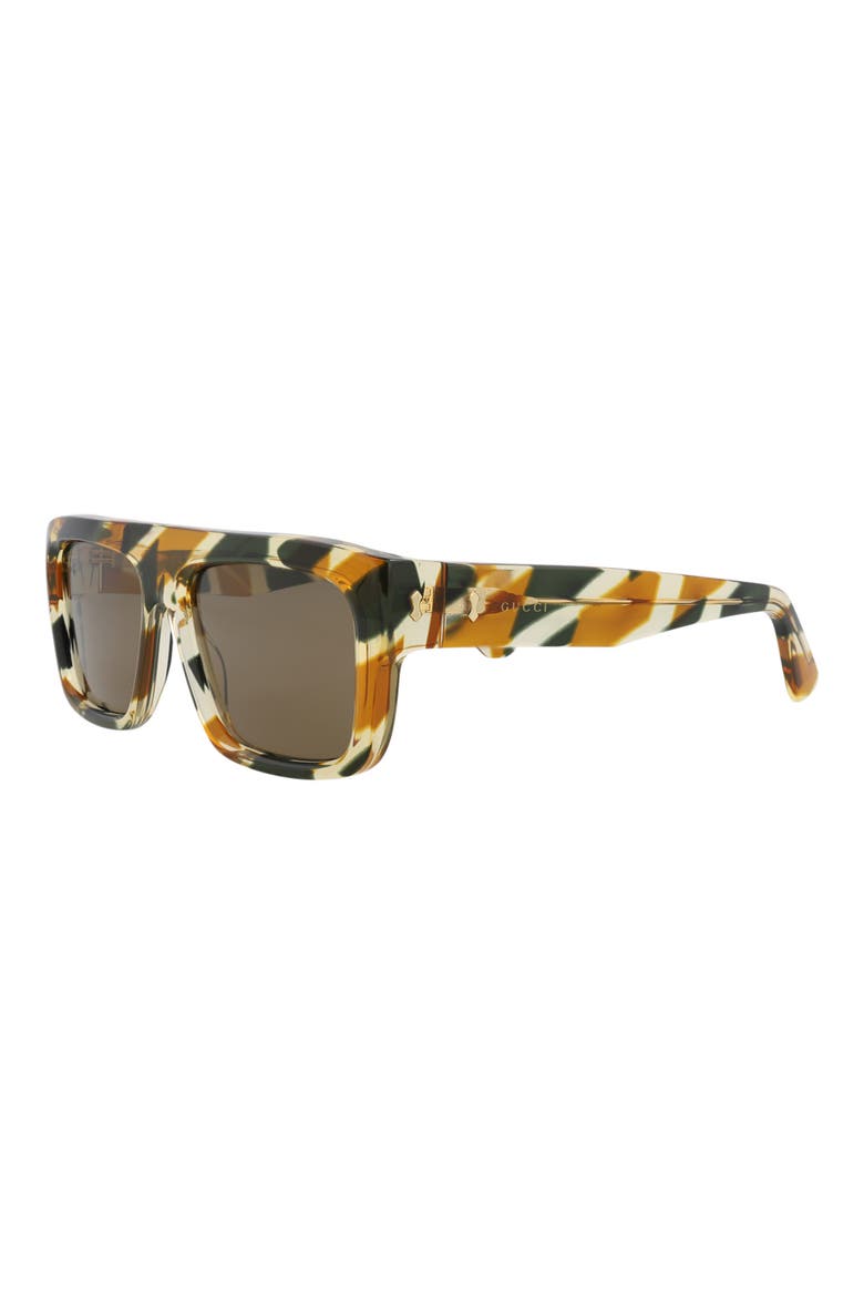 Novelty 55mm Rectangular Sunglasses, Alternate, color, HAVANA HAVANA BROWN