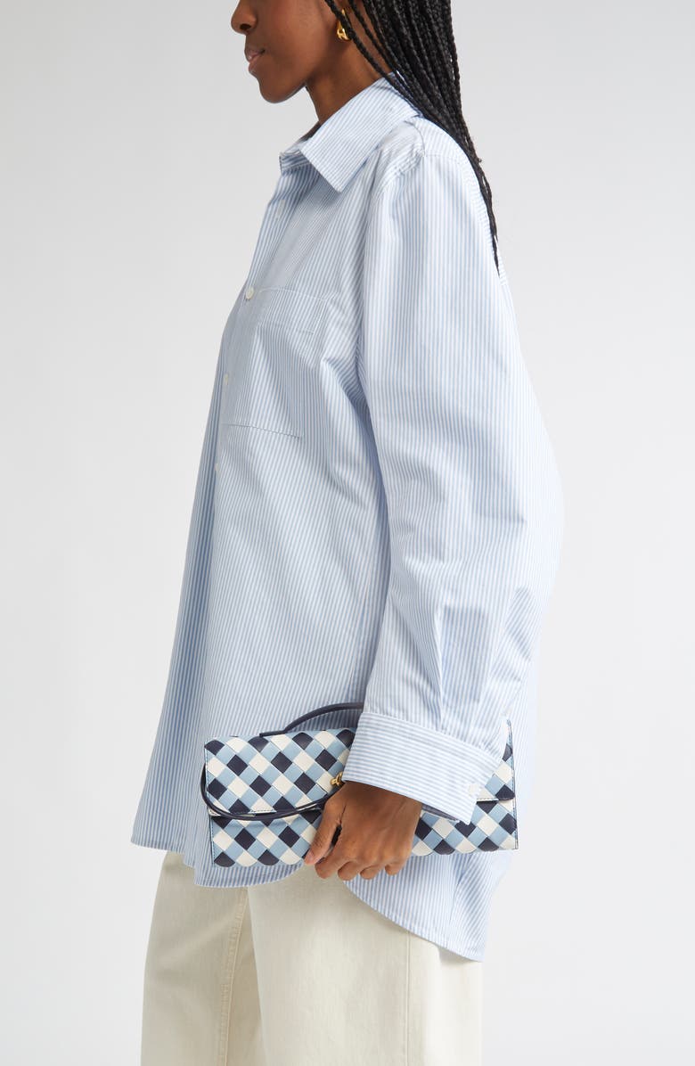 Bottega Veneta Long Andiamo Leather East/West Clutch, Alternate, color, Abyss-Ice-White-Mb