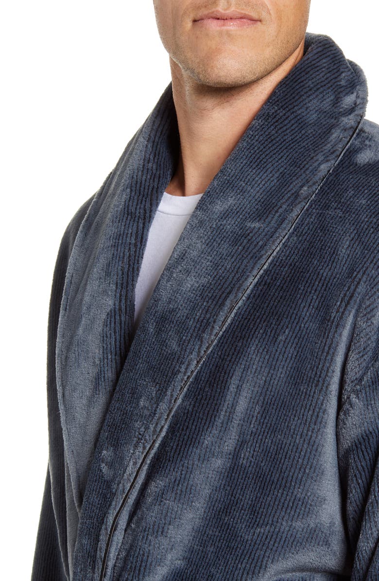 Daniel Buchler Pinstripe Fleece Robe, Alternate, color,