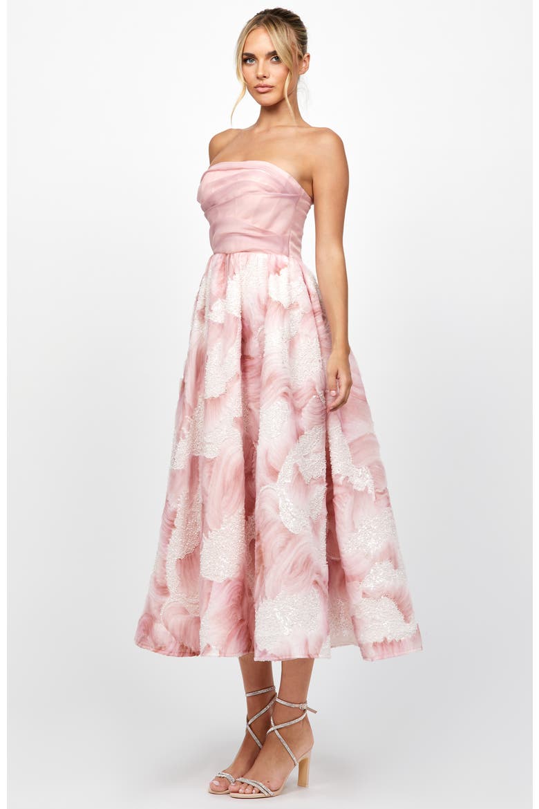 Briee Strapless Midi, Alternate, color, BLUSH
