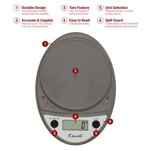 Escali Primo Digital Scale In Gray