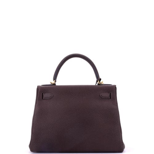 Pre-owned Hermes Hermes Kelly Handbag Brown Togo With Gold Hardware 28 In Brown