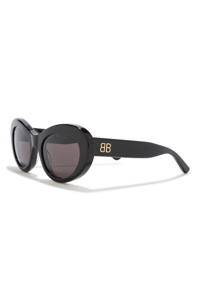 55mm Oval Sunglasses, Alternate, color, BLACK BLACK GREY