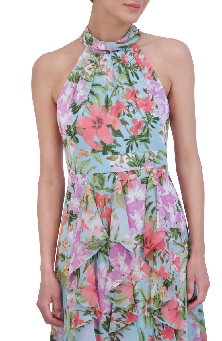 Eliza J Floral Ruffle Detail Maxi Dress, Alternate, color, 