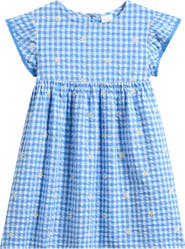 NEXT Kids' Gingham Floral Frill Dress