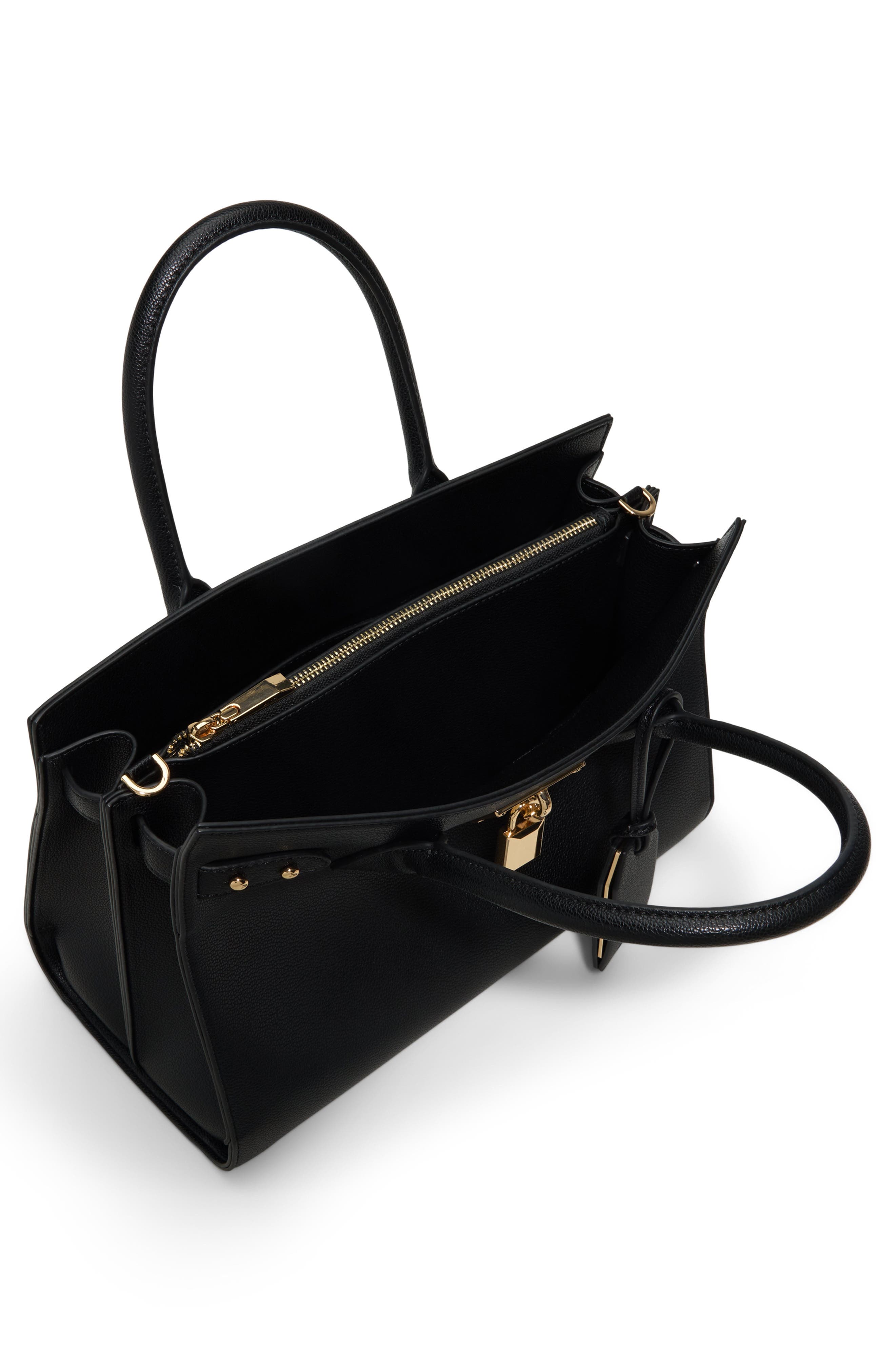 ALDO Jackie Faux Leather Tote, Alternate, color, Black
