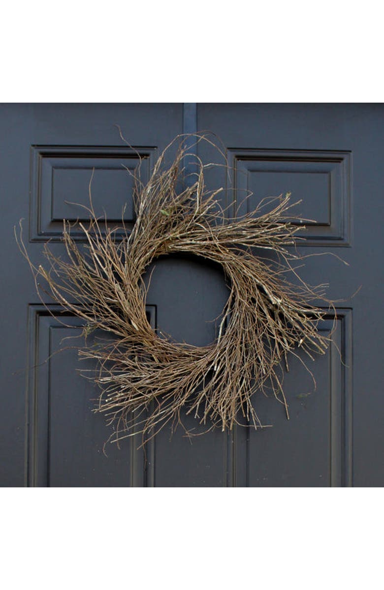 Darby Creek Trading Wispy Twig Round Fall Mini Wreath or Candle Ring Centerpiece, Alternate, color, Brown