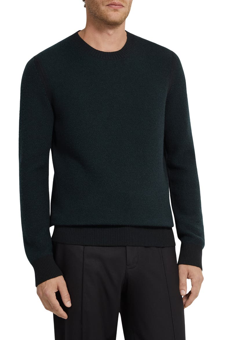 Oasi Cashmere Crewneck Sweater, Main, color, DARK GREEN