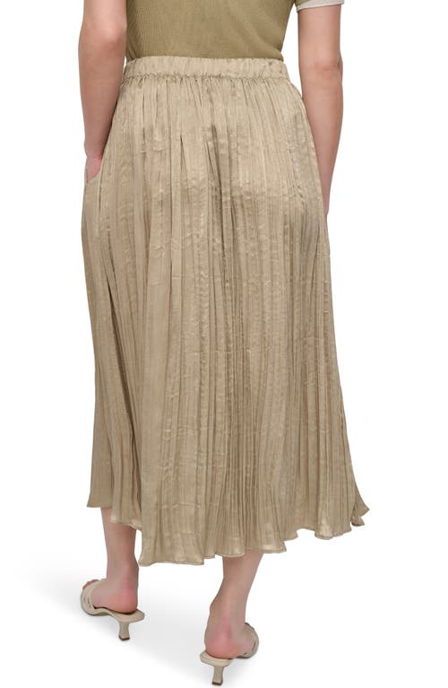 Dkny Crushed Pleated Midi Skirt In Green