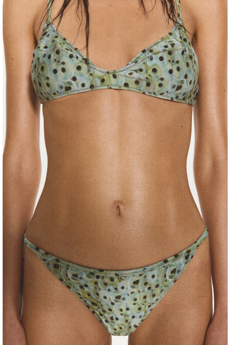 Printed Triangle Bikini Top, Alternate, color, GREEN