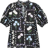 SUGARLIPS Daly Trevis Floral Split Neck Top