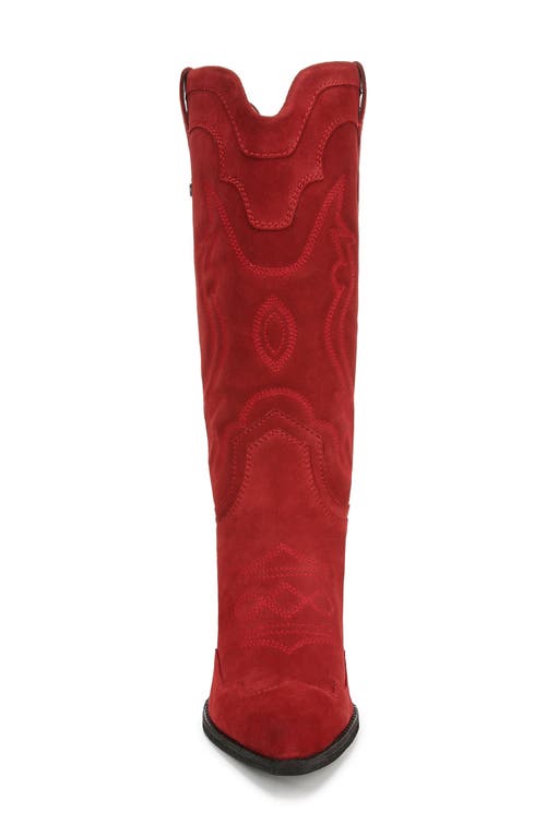 Shop Sam Edelman James Pointed Toe Western Boot In Red Scarlet