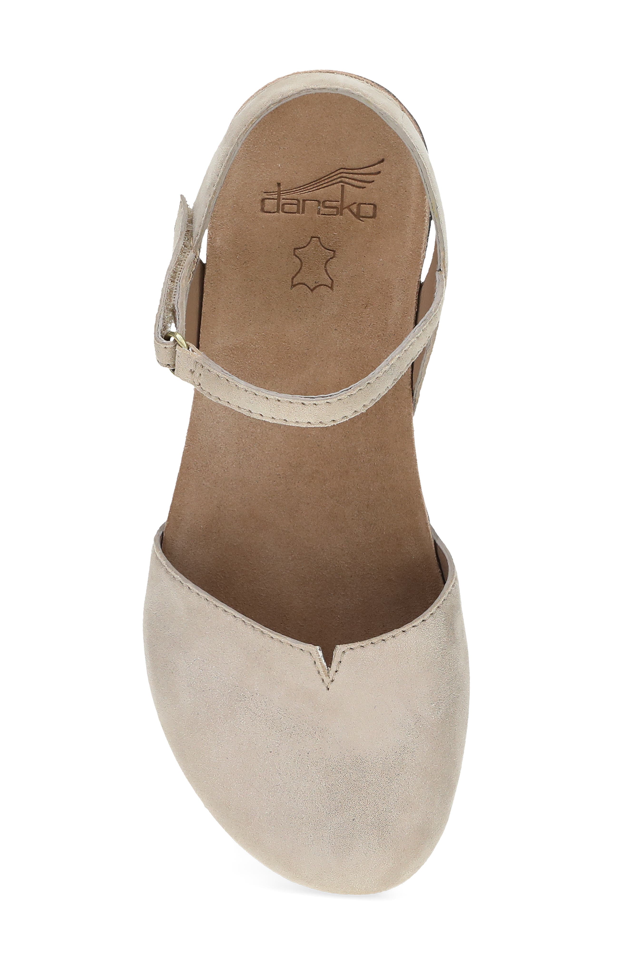 Dansko Rowan Flat, Alternate, color, Beige Sparkle