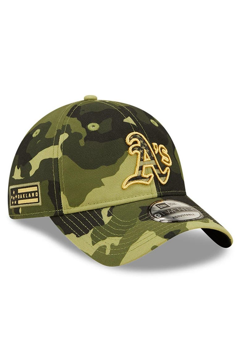 Men's New Era Camo Oakland Athletics 2022 Armed Forces Day 9TWENTY Adjustable Hat, Main, color, Camo