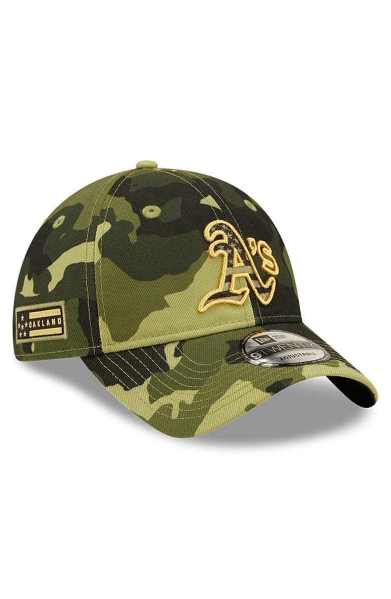New Era Men's New Era Camo Oakland Athletics 2022 Armed Forces Day 9TWENTY Adjustable Hat, Main, color, Camo