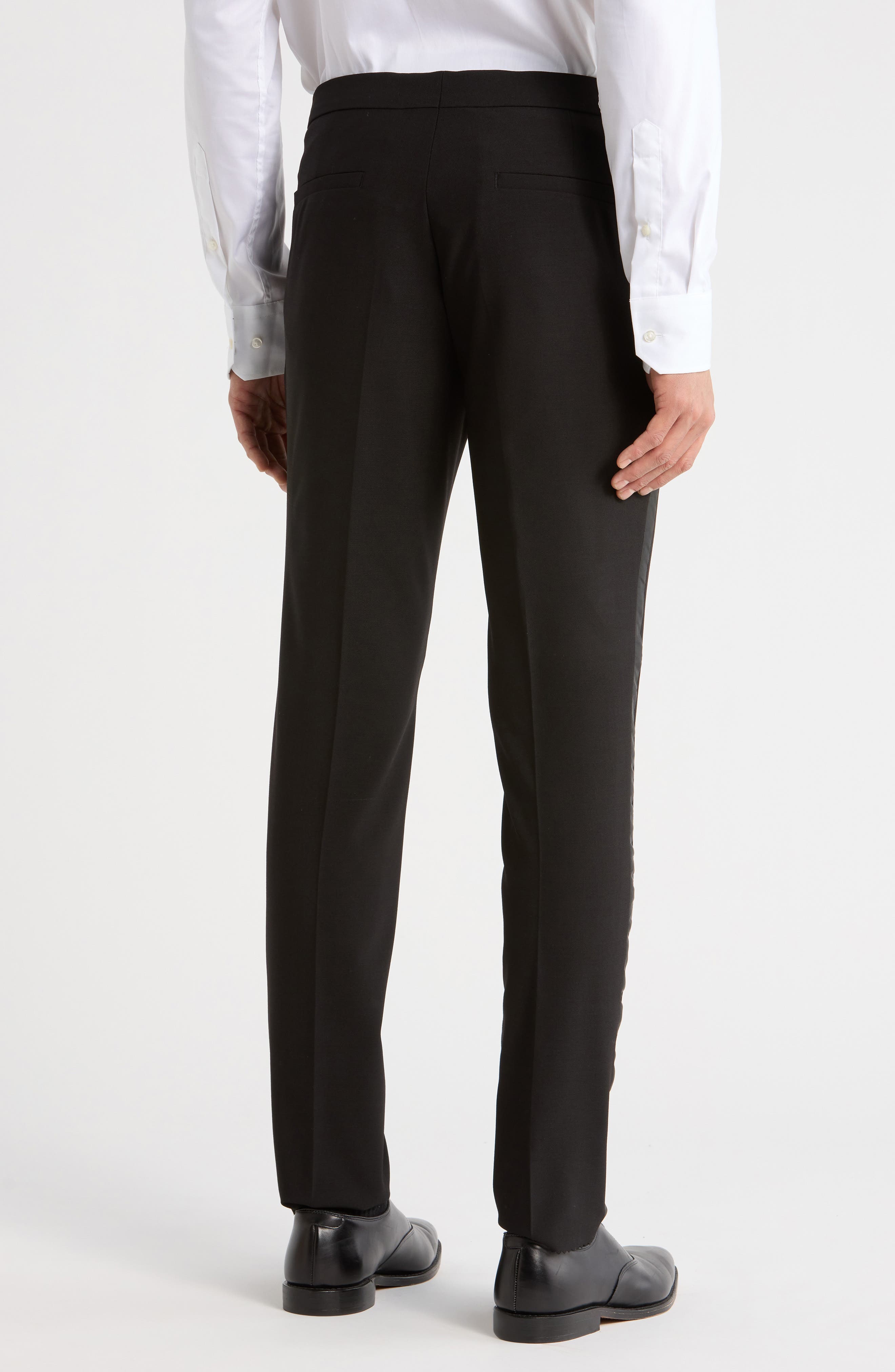 Virgin Wool Blend Flat Front Dress Pants - image 2
