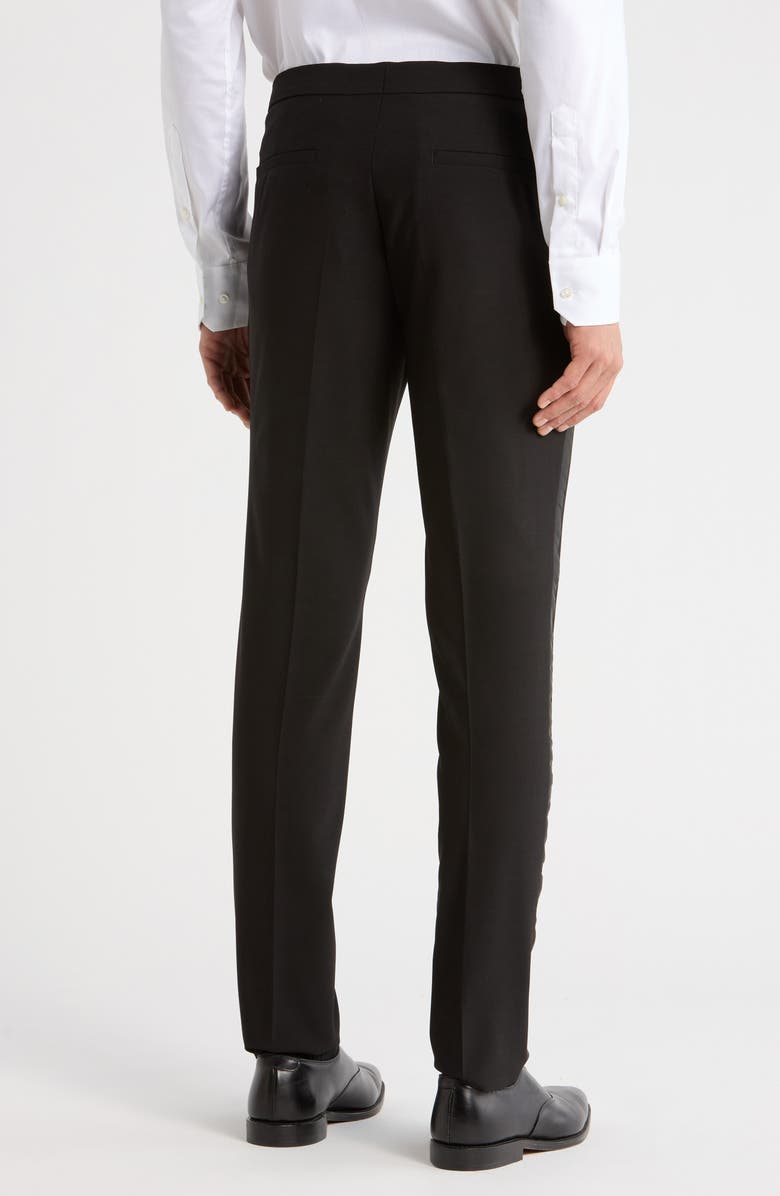 BOSS Virgin Wool Blend Flat Front Dress Pants, Alternate, color, Black