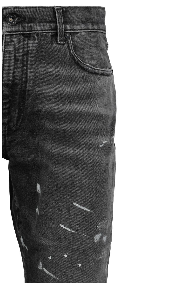 Diag Outline Paint Skinny Jeans, Alternate, color, BLACK