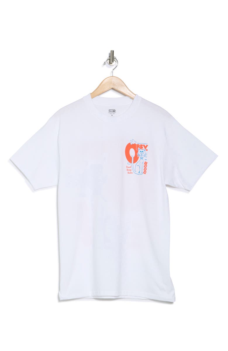 Obey World's Friendliest Cat Graphic T-Shirt, Alternate, color,
