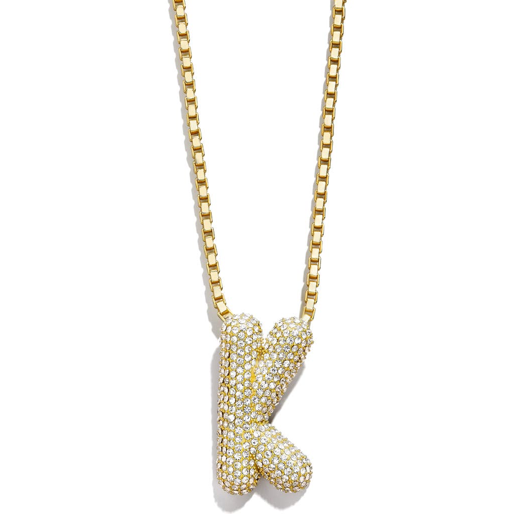 Shop Baublebar Bubble Initial Pendant Necklace In Clear K