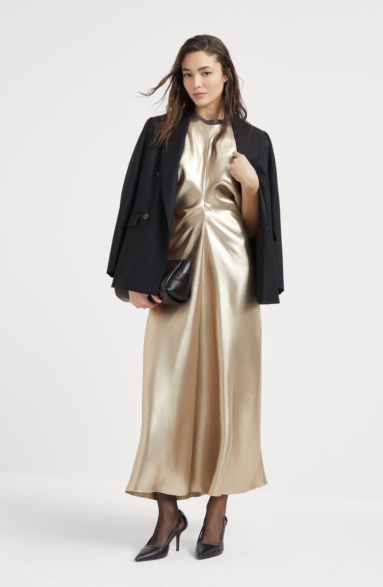 Brunello Cucinelli Lamé dress, Alternate, color, 
