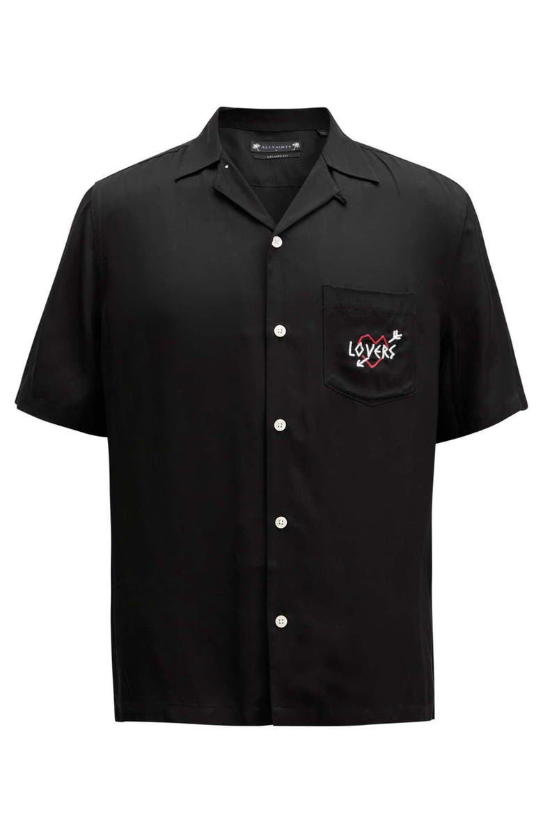AllSaints Lovers Short Sleeve Camp Shirt, Alternate, color, 