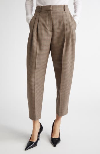 ボトムスその他 Stella McCartney Cream wool baggy trousers STELLA MCCARTNEY Herringbone wool-blend wide-leg pants | NET
