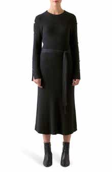 Mirren Long Sleeve Rib Organic Cotton Maxi Dress