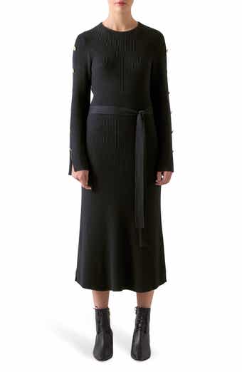 Mirren Long Sleeve Rib Organic Cotton Maxi Dress