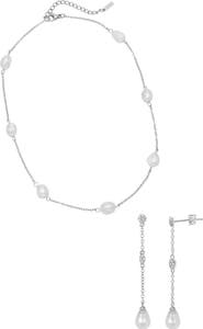 Adornia Freshwater Pearl Station Necklace & Drop Earrings Set
