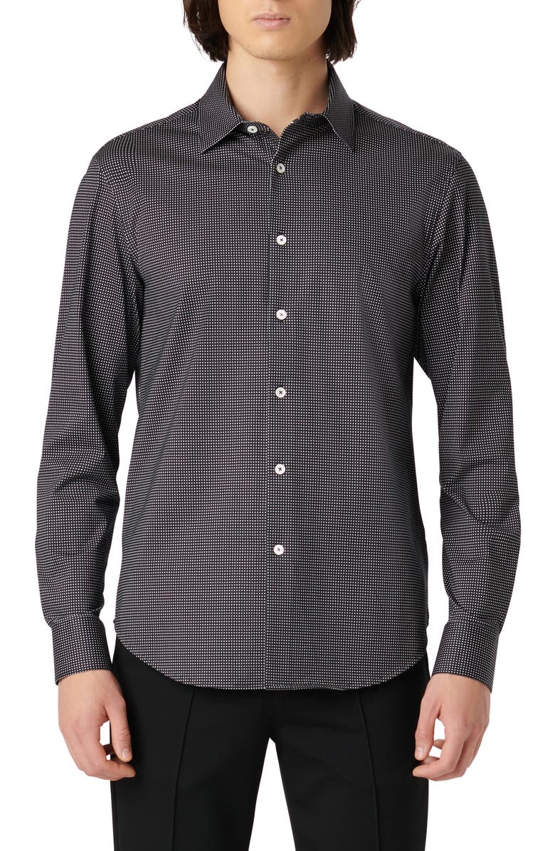 Bugatchi James OoohCotton<sup>®</sup> Pin Dot Print Button-Up Shirt, Main, color, 
