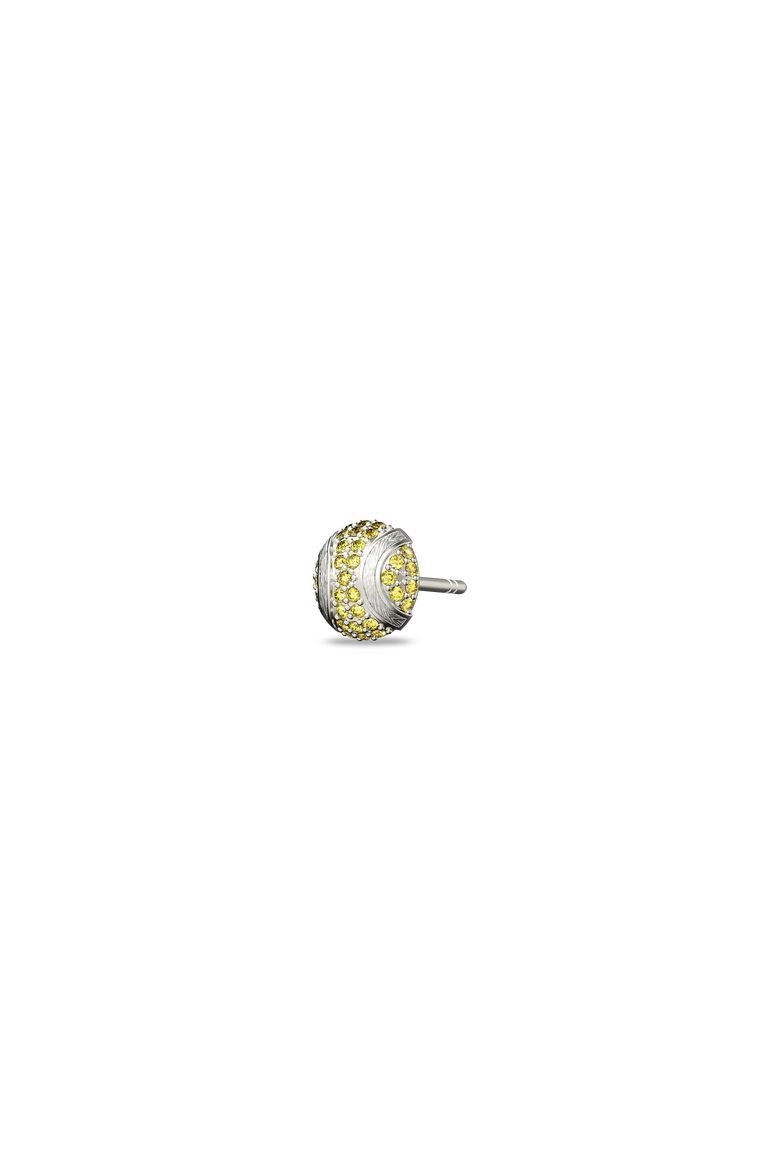The Tennis Stud Earrings, Yellow Diamond Pavé, Alternate, color, Silver / Yellow Diamond