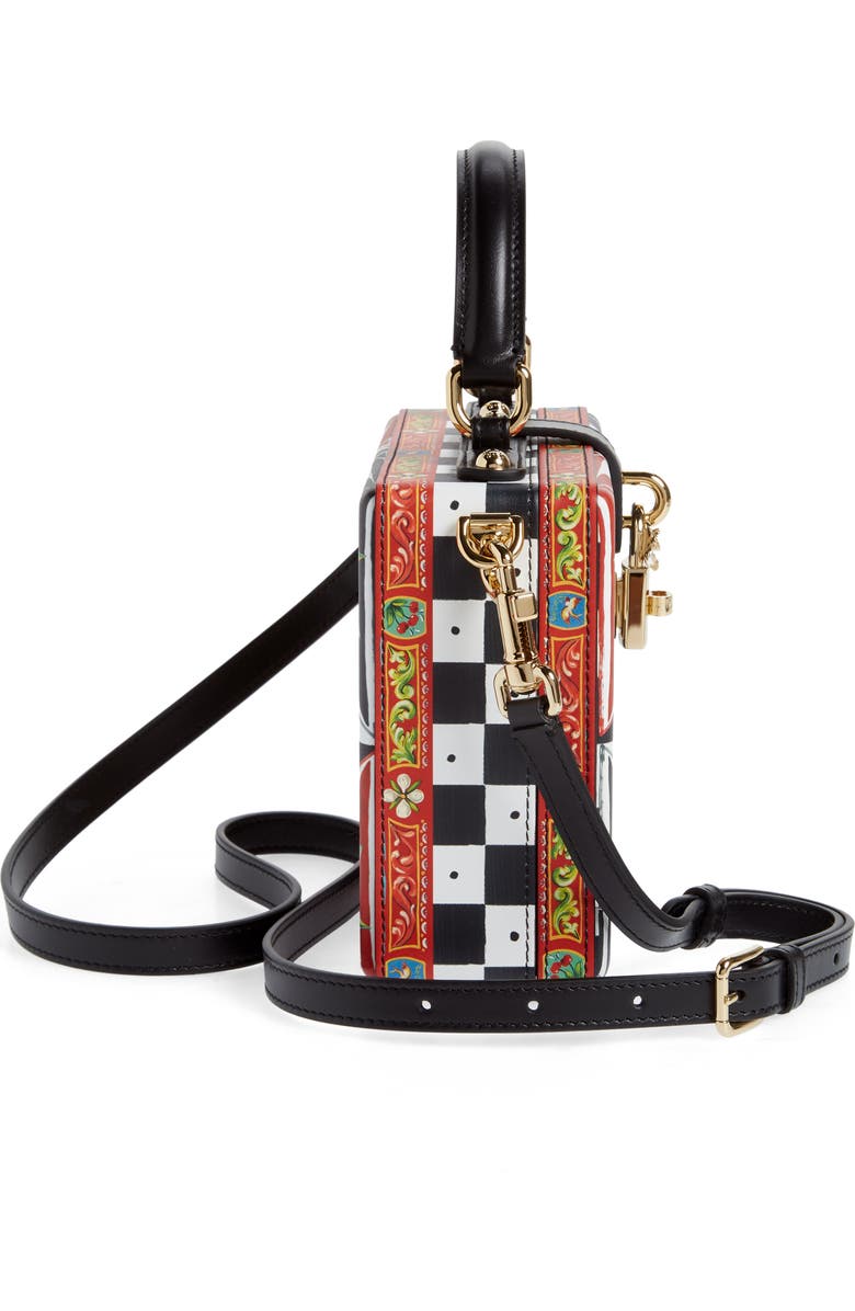 Dolce&Gabbana Dolce Carretto Print Leather Box Bag, Alternate, color,