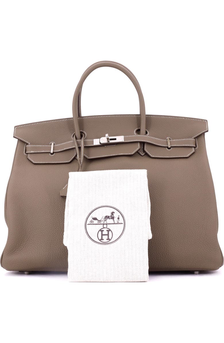 Pre-Owned Hermes Birkin Handbag Grey Togo with Palladium Hardware 40, Alternate, color, Etoupe