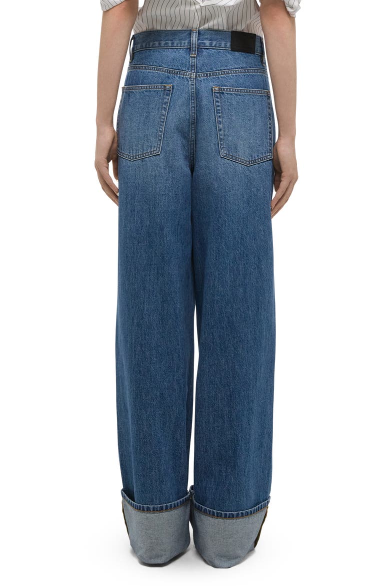 Cuffed Wide Leg Jeans, Alternate, color, CLASSIC BLUE