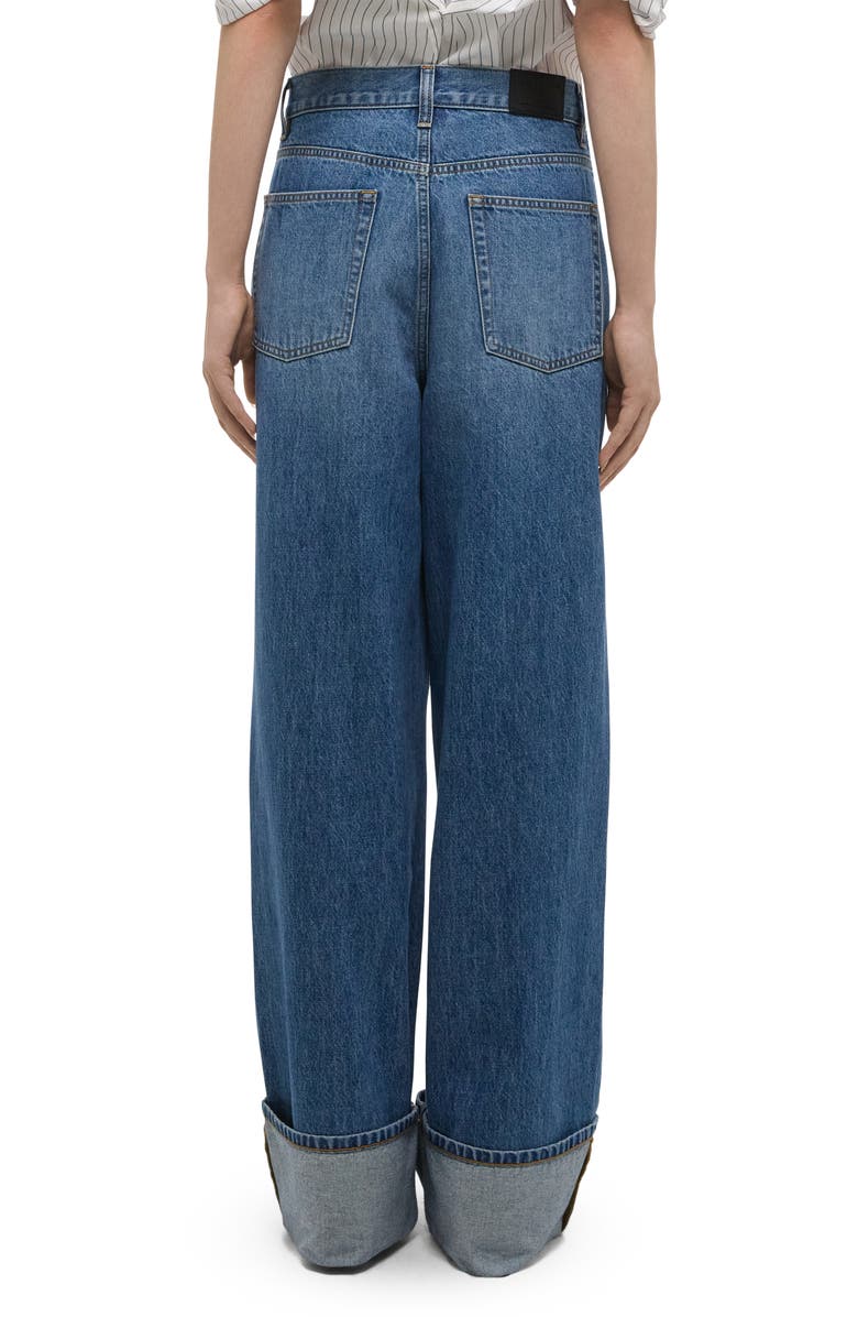 Helmut Lang Cuffed Wide Leg Jeans, Alternate, color, Classic Blue