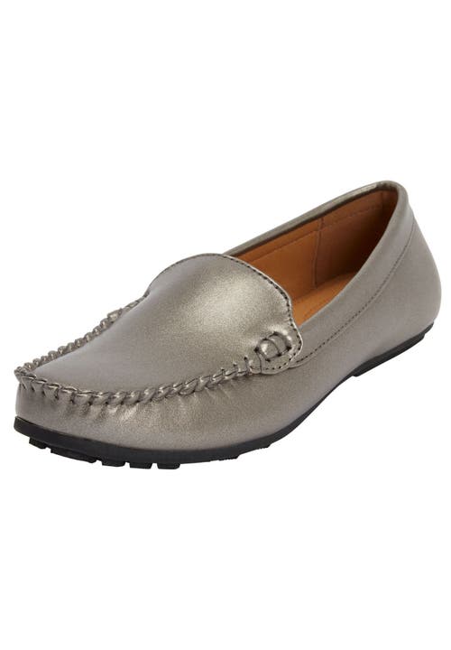 Comfortview The Milena Slip On Flat In Gray