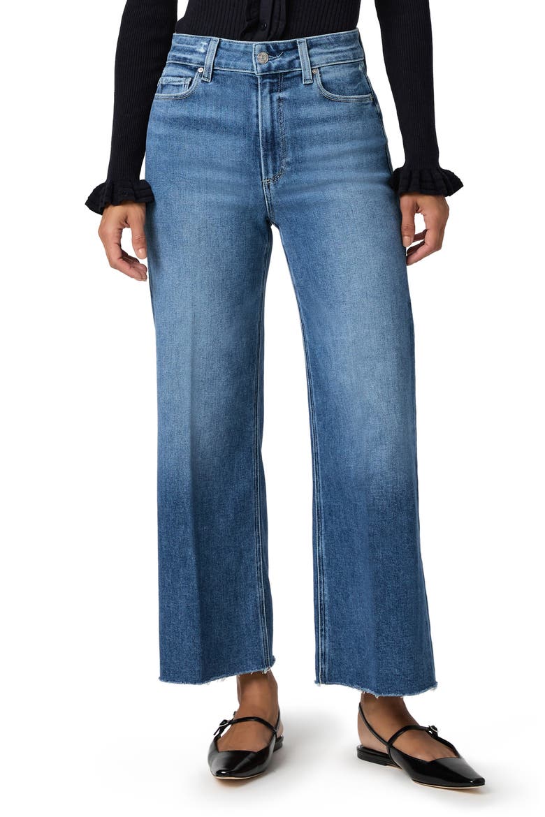 Anessa High Waist Raw Hem Wide Leg Jeans, Main, color, WESTMINSTER DISTRESSED