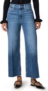 PAIGE Anessa High Waist Raw Hem Wide Leg Jeans