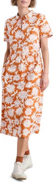 Seasalt Cornwall Fleet Daisy Print Organic Cotton Midi Shirtdress