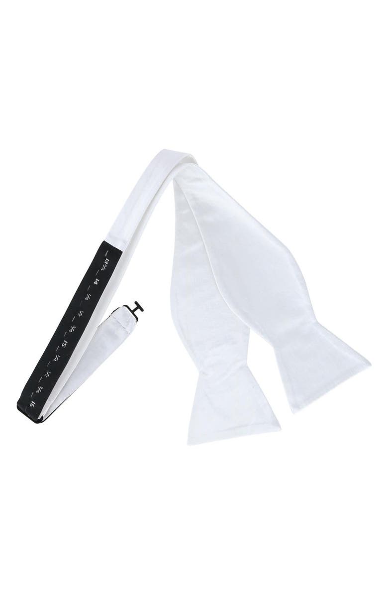 Trafalgar Sutton Silk Bow Tie, Alternate, color, White
