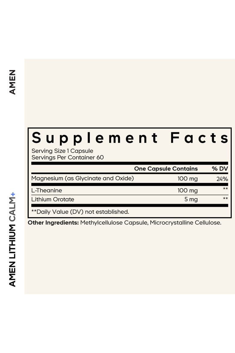 Lithium Calm+, Magnesium Glycinate & Oxide Supplement, Alternate, color, White