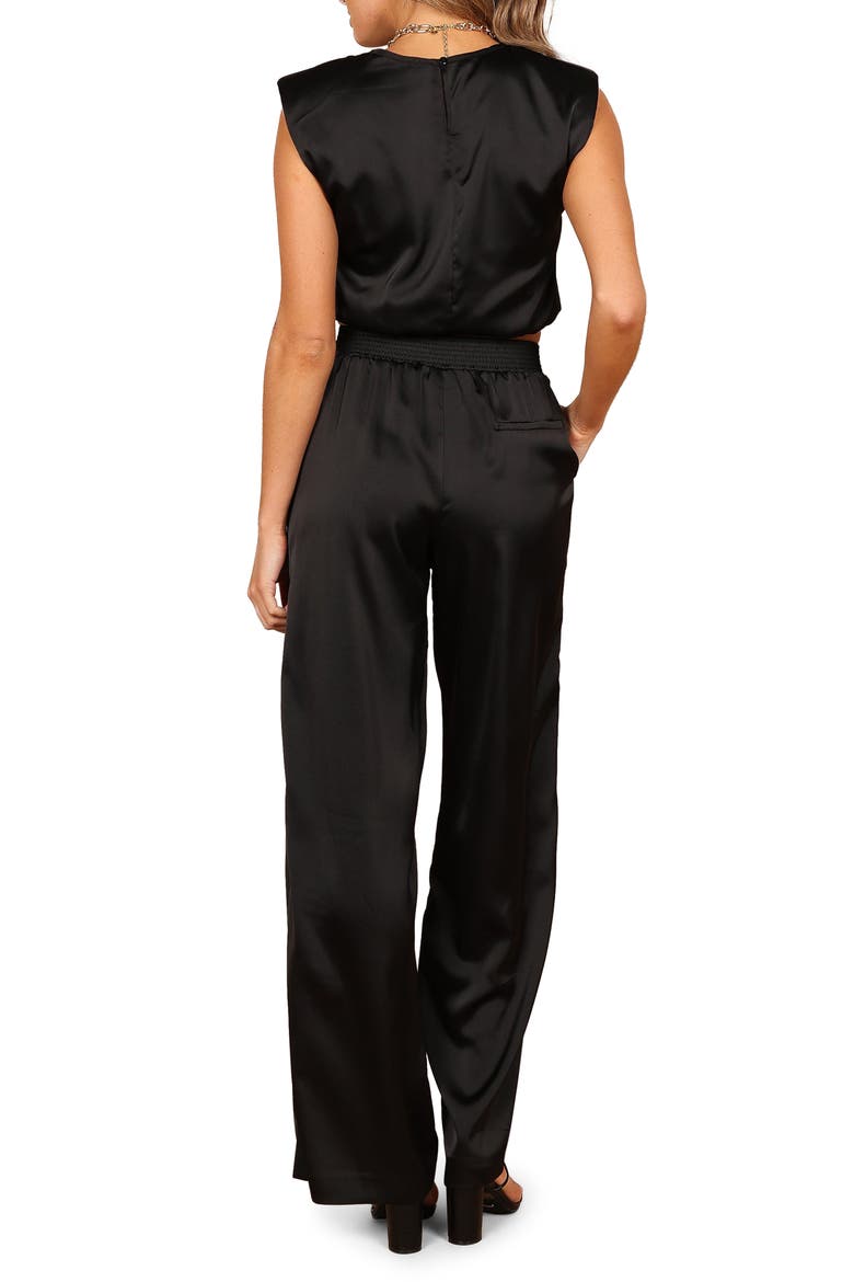 Elia Crop Top & Wide Leg Pants Set, Alternate, color, BLACK