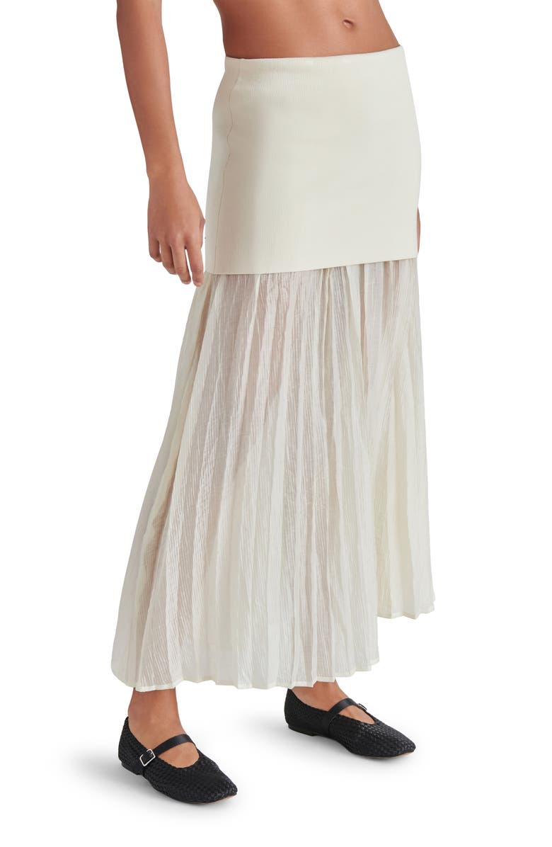 Steve Madden Malvina Mixed Media Maxi Skirt, Alternate, color, Marshmallow