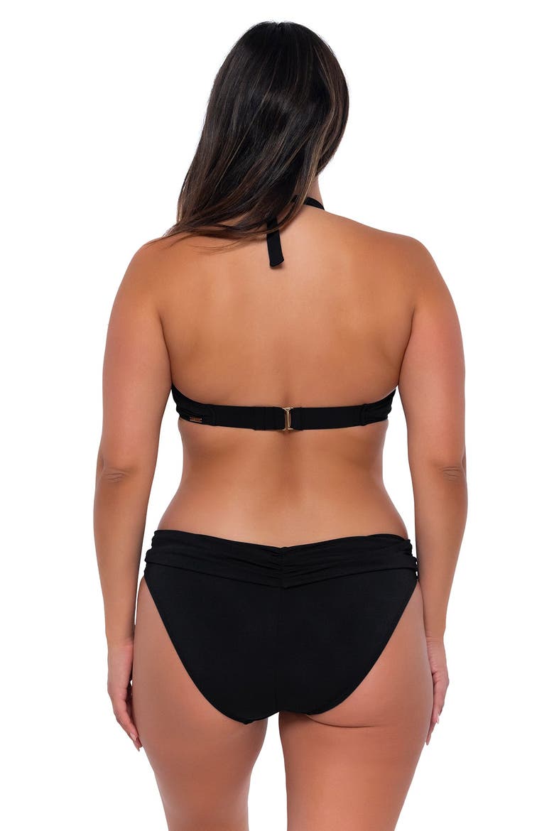 Muse Halter Bikini Swimsuit Top - F Cup, Alternate, color, Black