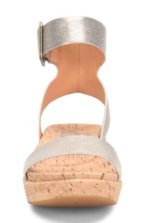 Kork-ease Mullica Ankle Strap Platform Wedge Sandal In Gold Metallic